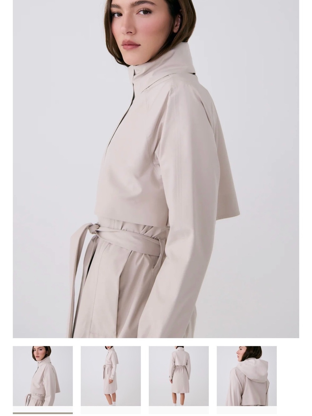 Lole Light Beige Trench Coat with Waist Tie